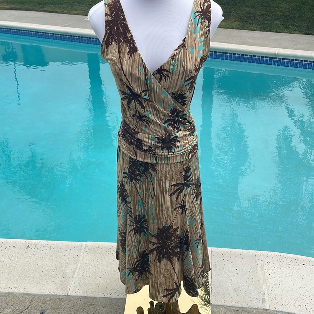 BCBG MaxAzaria Tropical Midi Dress | Size XS